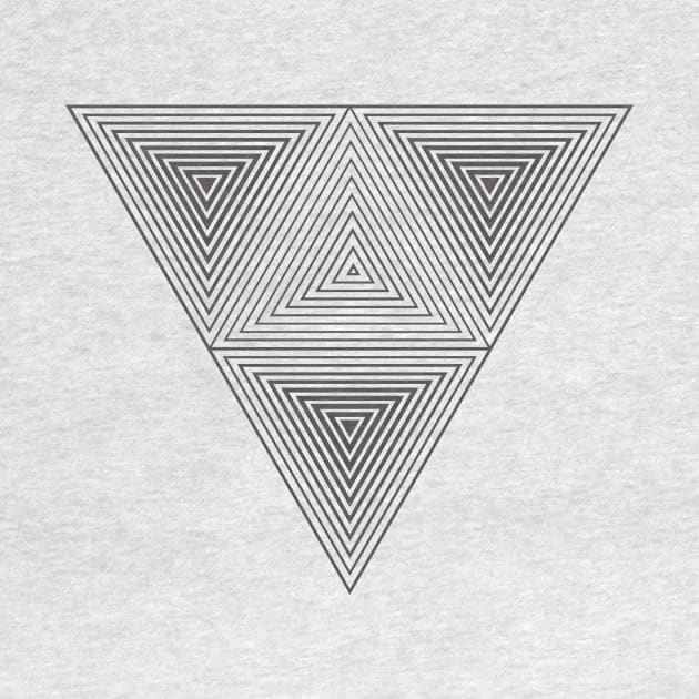 Optical illusion (Hipster triangle) Impossible Black & White Art by badbugs